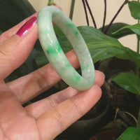 Genuine Burmese Jadeite Jade Oval Bangle Bracelet ( 55.1 mm )#4