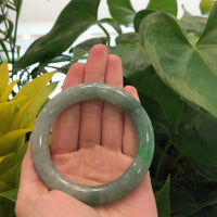 Forest Green Classic Real Jadeite Jade Bangle Bracelet (54 mm) #400