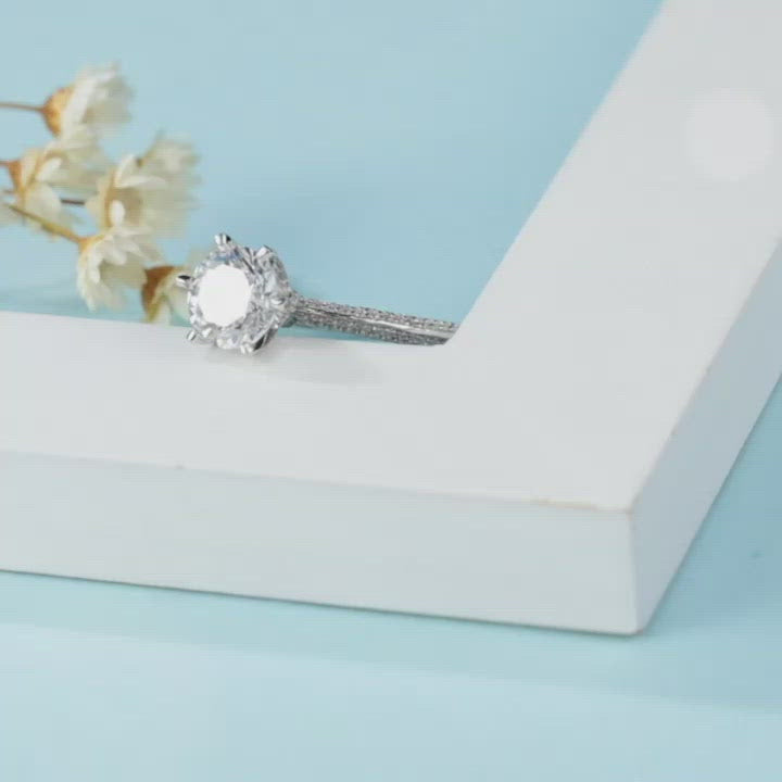 Baikalla™ "Mila" Sterling Silver Moissanite Luxury 1.5 CT 6 Prong Promise Ring