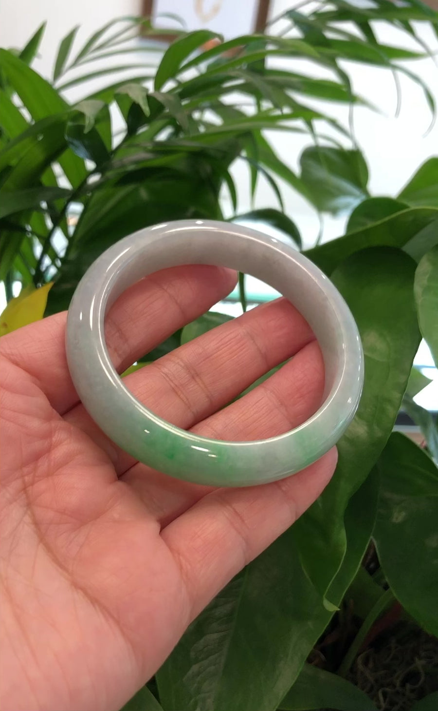 Baikalla™ "Classic Bangle" Genuine Jadeite Jade Apple Green Bangle Bracelet (57.94 mm) #932