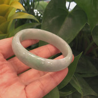 Baikalla Classic Green Natural Jadeite Jade Bangle (56.38 mm )#563