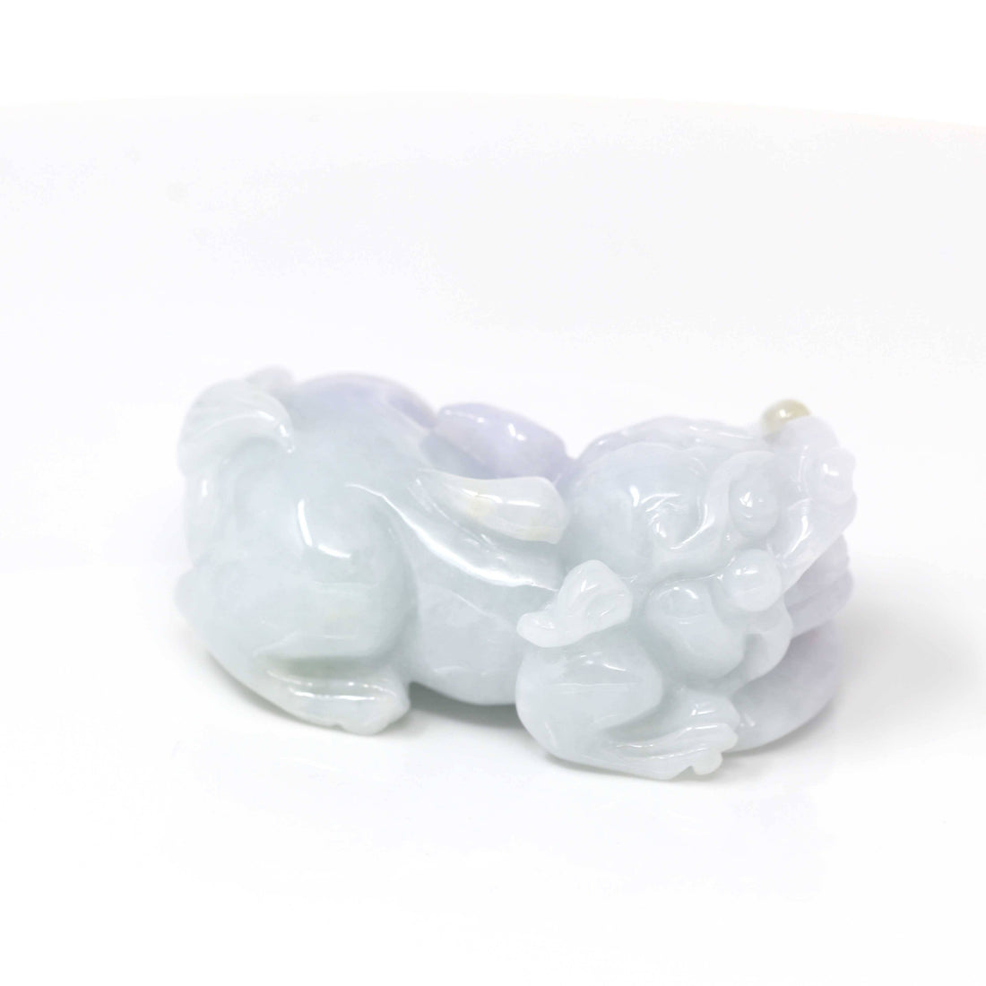 Baikalla Jewelry genuine jadeite carving Baikalla™ Pi Xiu Lavender Jadeite Jade PiXiu Pendant Necklace (Feng Shui Lucky)