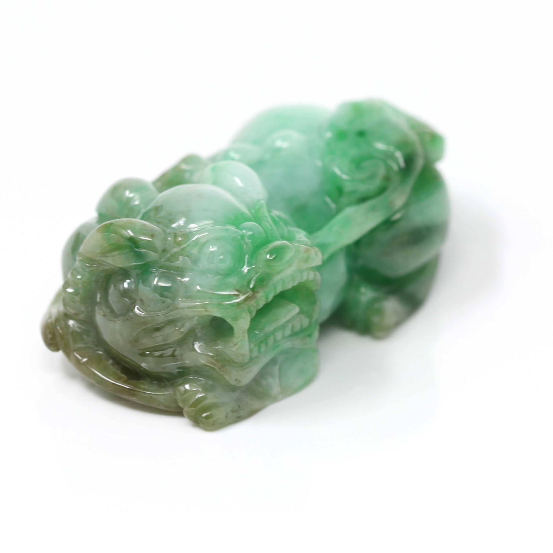 Baikalla Jewelry genuine jadeite carving Baikalla™ Pi Xiu Green Jadeite Jade PiXiu Pendant Necklace (Feng Shui Lucky) JG078