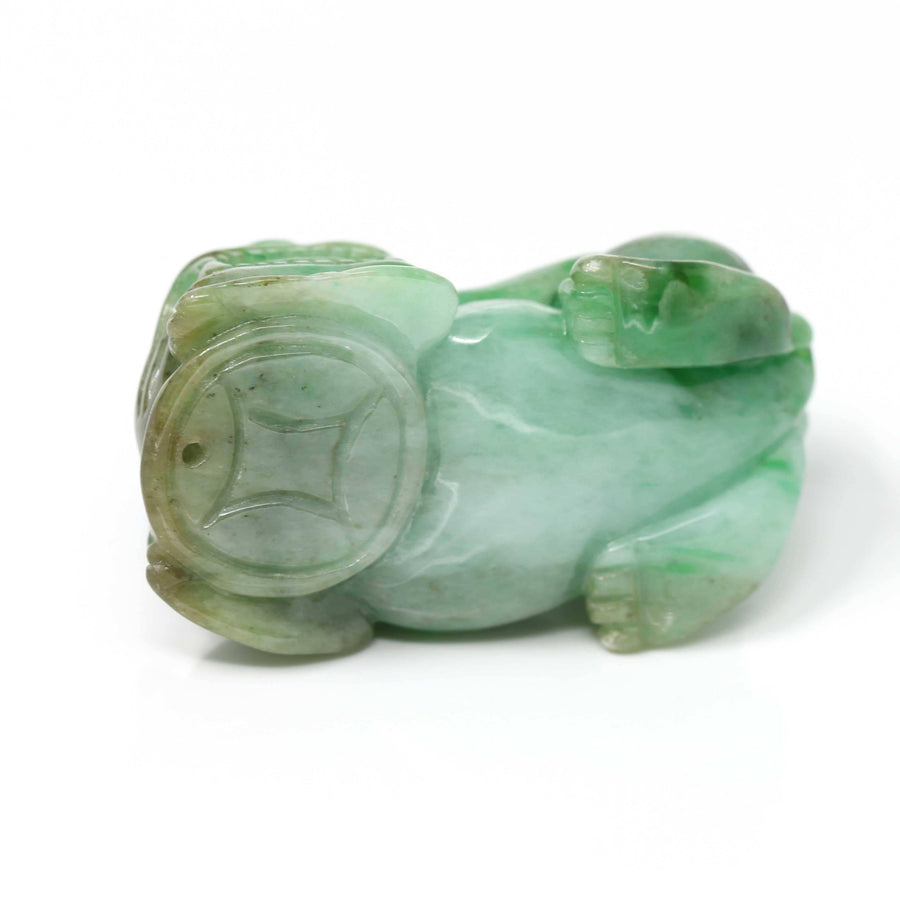 Baikalla Jewelry genuine jadeite carving Baikalla™ Pi Xiu Green Jadeite Jade PiXiu Pendant Necklace (Feng Shui Lucky) JG078