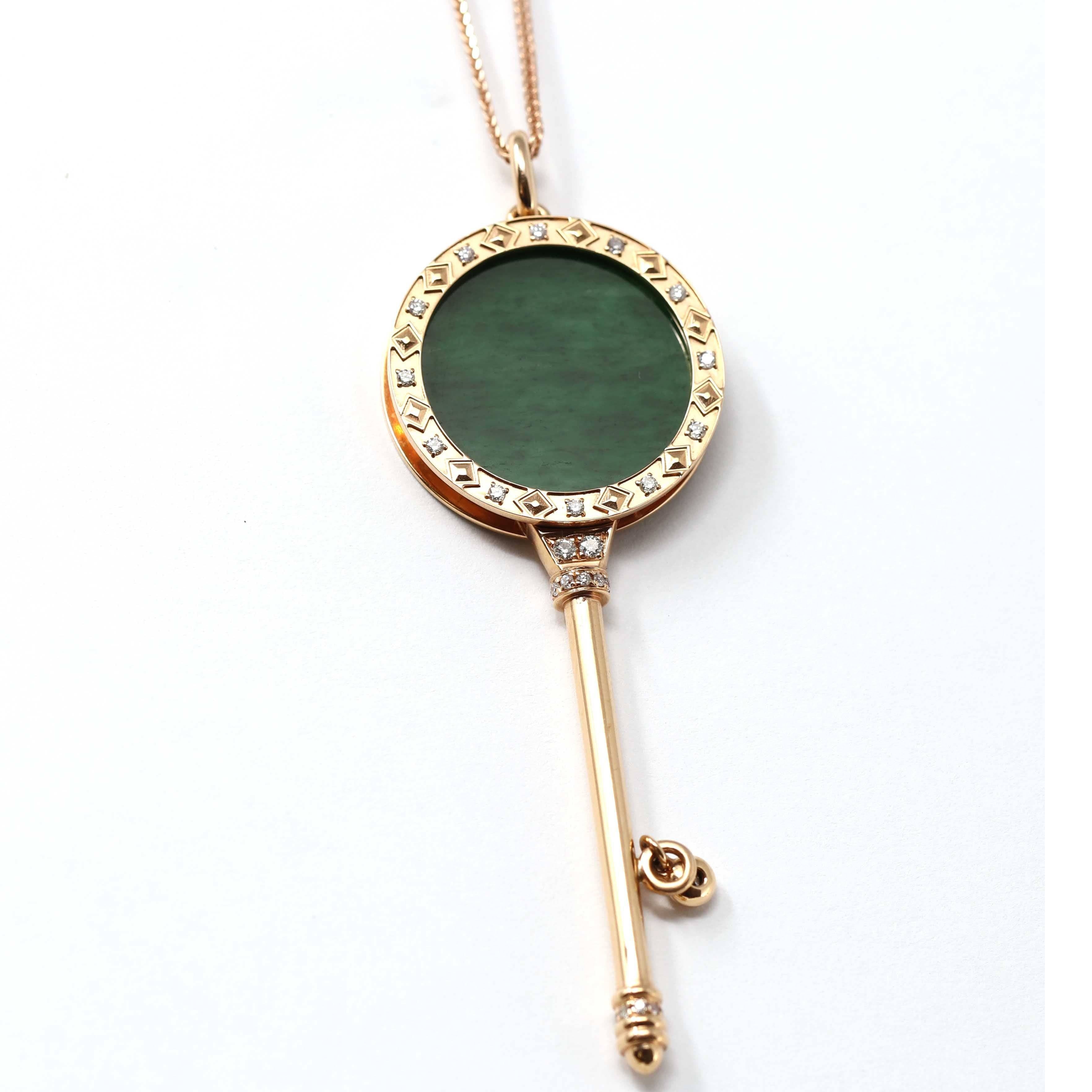 Jade Initials Key Gold Genuine Jadeite Jade Key Pendant Necklace | Real Jade Jewelry – BKLA
