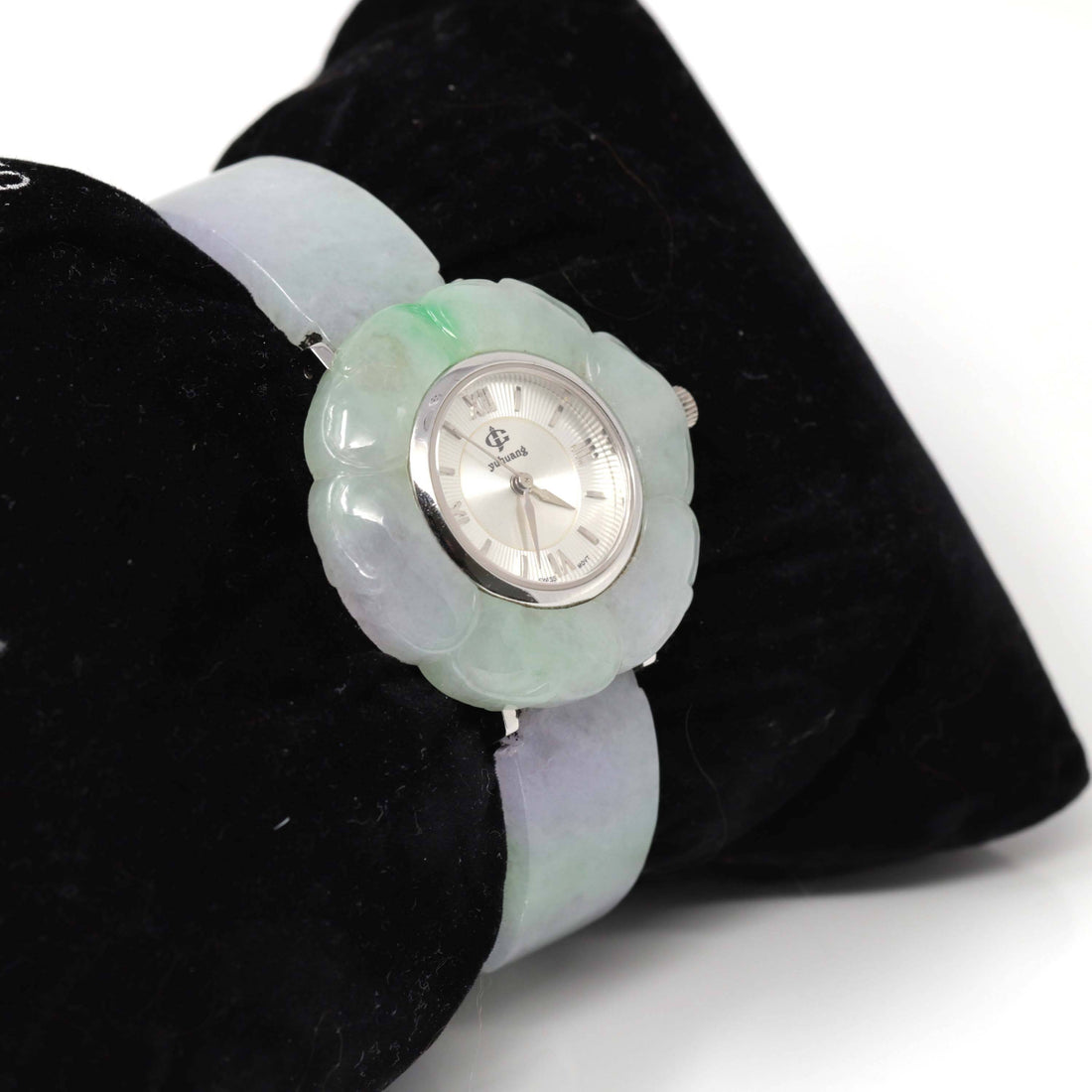 Baikalla Jewelry genuine jadeite carving watch Genuine Burmese Lavender- Green Jadeite Jade Watch (Art & Collectibles)
