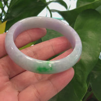 Baikalla™ "Classic Bangle" Genuine Jadeite Jade Lavender Green Bangle Bracelet (56.67mm)#376