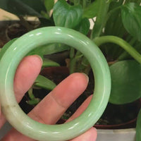 Genuine Burmese Green Jadeite Jade Bangle Bracelet ( 53.1 mm) #316