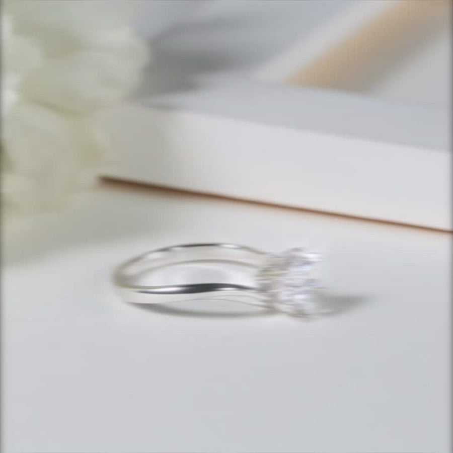 Baikalla™ "Sophie" Sterling Silver Moissanite 6 Prong 1ct Promise Ring