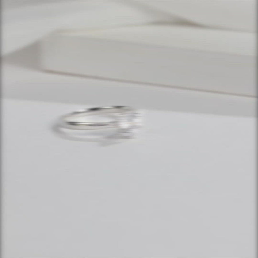 Baikalla™ "Mariana" Sterling Silver Moissanite 6 Prong Promise Ring