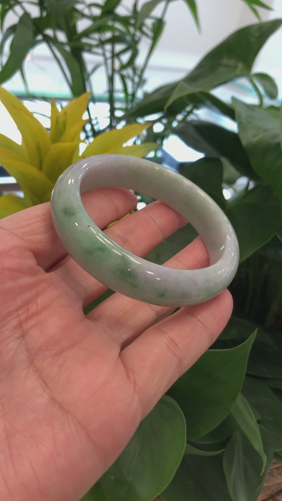 Baikalla Classic Real Jade Jadeite Bangle Bracelet ( 56.85 mm )#351
