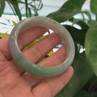 Baikalla Classic Forest Green Natural Burmese Jadeite Jade Bangle (55.56 mm) #754