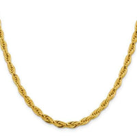 Baikalla Jewelry 14K Yellow Gold Pendant 18 in 14K 5 mm Semi Solid Diamond-cut Rope with Lobster Clasp Gold Chain