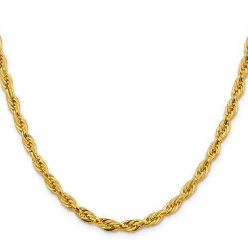 Baikalla Jewelry 14K Yellow Gold Pendant 18 in 14K 5 mm Semi Solid Diamond-cut Rope with Lobster Clasp Gold Chain