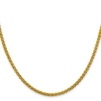 Baikalla Jewelry 14K Yellow Gold Pendant 18 in 14K 3.45mm Semi-Solid Spiga Wheat with Lobster Clasp Gold Chain