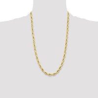 Baikalla Jewelry 14K Yellow Gold Pendant 14K 7.8 mm Semi Solid Diamond-cut Rope with Lobster Clasp Gold Chain