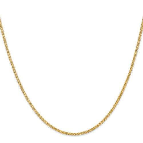 Baikalla Jewelry 14K Yellow Gold Pendant 20 in 14K 2.3mm Solid Spiga Wheat with Lobster Clasp Gold Chain