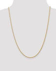 Baikalla Jewelry 14K Yellow Gold Pendant 14K 2.3mm Solid Spiga Wheat with Lobster Clasp Gold Chain