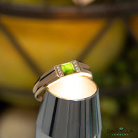 Baikalla Jewelry Gold Jadeite Jade Ring Baikalla™ "Classic Princess cut"Genuine Burmese Emerald Cut Black Jadeite Jade Engagement Ring