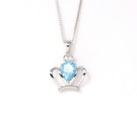 Baikalla Jewelry Silver Citrine Necklace Baikalla "LOVE Crown" Sterling Silver Natural Crown Amethyst Necklace With CZ