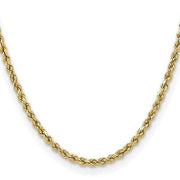 Baikalla Jewelry 14K Yellow Gold Pendant 18 in 14K 3 mm Solid Diamond-cut Rope with Lobster Clasp Gold Chain