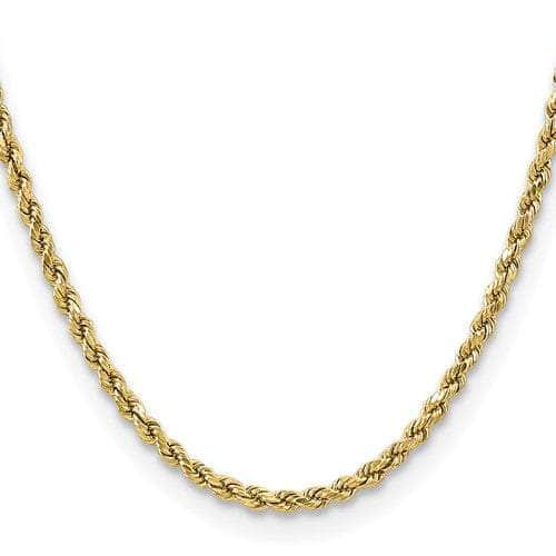 Baikalla Jewelry 14K Yellow Gold Pendant 18 in 14K 3.5mm Semi Solid Diamond-cut Rope with Lobster Clasp Gold Chain