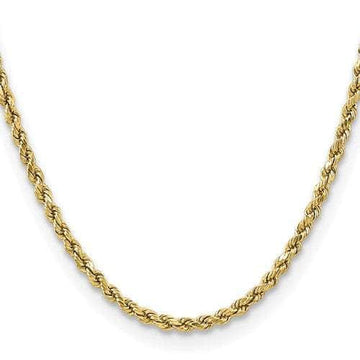 Baikalla Jewelry 14K Yellow Gold Pendant 14K 3.3 mm Solid Diamond-cut Rope with Lobster Clasp Gold Chain