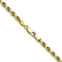 Baikalla Jewelry 14K Yellow Gold Pendant 14K 3 mm Solid Diamond-cut Rope with Lobster Clasp Gold Chain