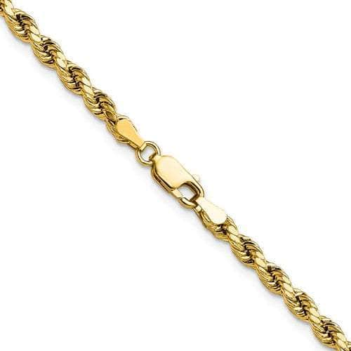 Baikalla Jewelry 14K Yellow Gold Pendant 14K 3 mm Solid Diamond-cut Rope with Lobster Clasp Gold Chain