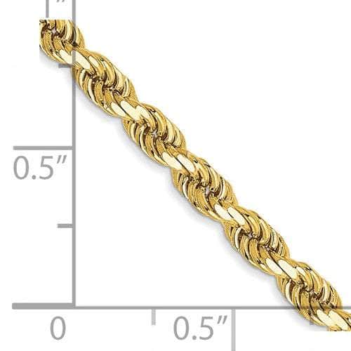 Baikalla Jewelry 14K Yellow Gold Chain 14K 2.5 mm Solid Diamond-cut Rope with Lobster Clasp Gold Chain
