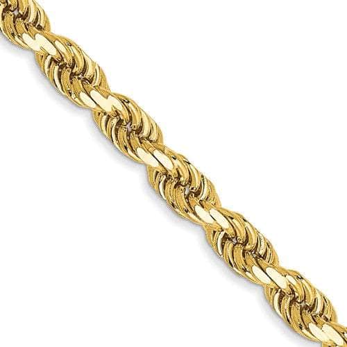 Baikalla Jewelry 14K Yellow Gold Pendant 14K 3.5mm Semi Solid Diamond-cut Rope with Lobster Clasp Gold Chain