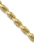 Baikalla Jewelry 14K Yellow Gold Pendant 14K 3 mm Solid Diamond-cut Rope with Lobster Clasp Gold Chain