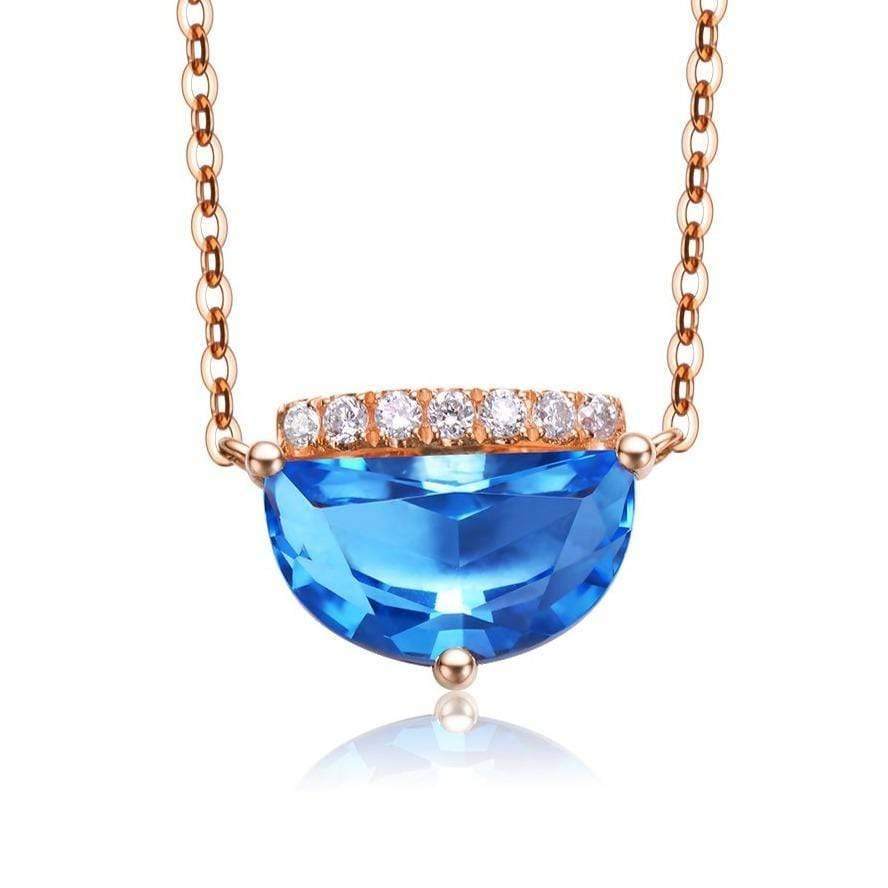Baikalla Jewelry Amethyst Necklace Baikalla™ "Jean" 18K Gold Genuine Topaz Necklace W/Diamonds "My other Half is You" Collection