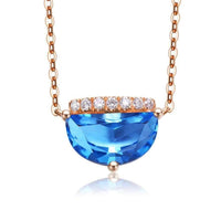 Baikalla Jewelry Amethyst Necklace Baikalla™ "Jean" 18K Gold Genuine Topaz Necklace W/Diamonds "My other Half is You" Collection