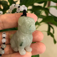 Baikalla Jewelry Jade Carving Necklace Baikalla™ Natural Jadeite Jade Shar Pei Dog Carving, Collectibles