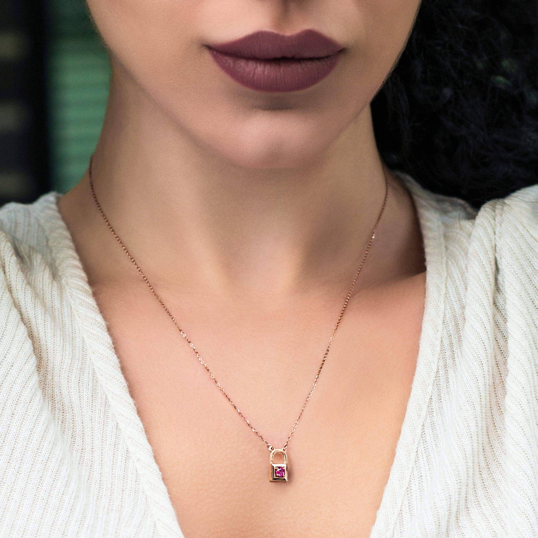 Baikalla Jewelry Gemstone Pendant Necklace Baikalla "6 in 1" 18K Rose Gold Baby Pink Tourmaline & Diamond Love-Lock Pendant Necklace
