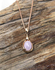 Baikalla Jewelry Gold Jadeite Necklace 18k Rose Gold Lavender Jadeite jade Diamond Pendant Necklace