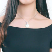 Baikalla Jewelry Silver Jade Necklace Baikalla™  "Circle of Happiness" Genuine White Nephrite Jade Necklace With Silver Accents