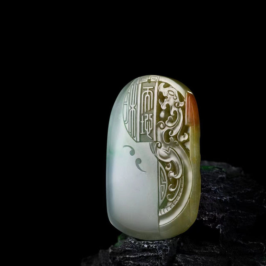 Baikalla Baikalla High-End Genuine Jadeite Jade Dragon Pendant Necklace ( Collectibles )