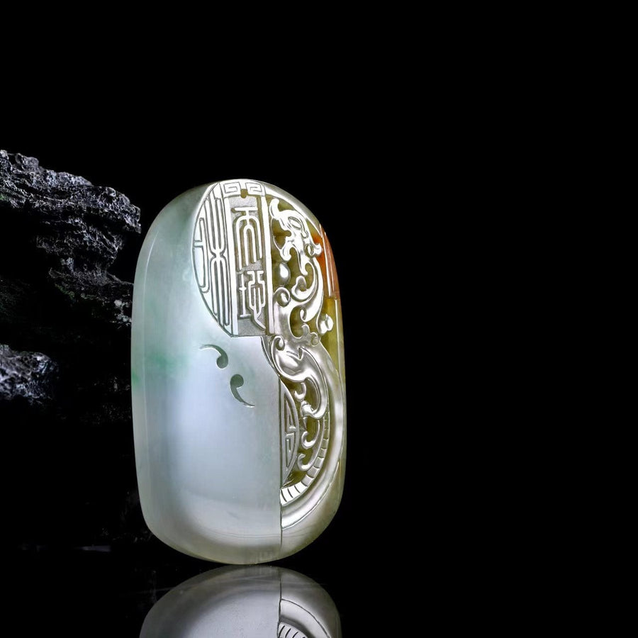 Baikalla Big Baikalla High-End Genuine Jadeite Jade Dragon Pendant Necklace (Collectibles)