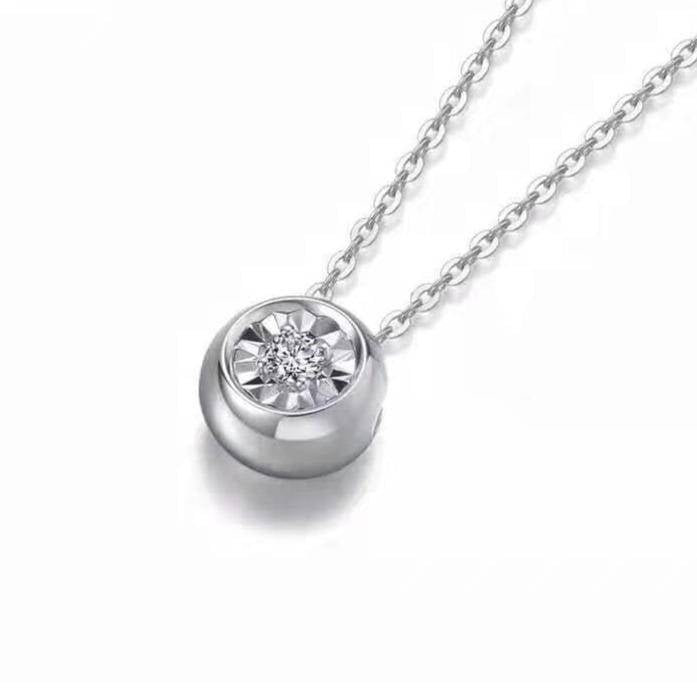 Baikalla Jewelry Gold Diamond Necklace 18k White Gold Baikalla™ "You are the only one to me" 18k gold diamond necklace