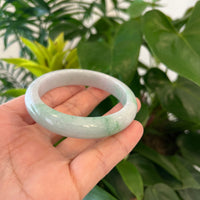 Baikalla Jewelry Jadeite Jade Bangle Bracelet Baikalla™ "Classic Bangle" Genuine Burmese Green Jadeite Jade Bangle Bracelet (58.48 mm) #195