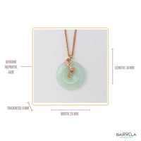 Baikalla Jewelry Gold Jadeite Pendant 18k Rose Gold Genuine Jadeite Constellation Pisces Necklace with Diamonds & Tourmaline