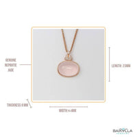 Baikalla Jewelry Silver Gemstone Necklace Rose Gold Plated Sterling Silver Rose Quartz Pendant Necklace With Zircon