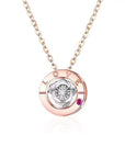 Baikalla Jewelry Baikalla™ Love Collection 18K Rose Gold Genuine Red Ruby & Diamond Round Rose Flower Love Necklace