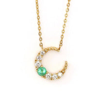 Baikalla Jewelry Emerald Pendant Necklace 18k Yellow Gold & AA Emerald Pendant Necklace with Diamonds 18k Yellow Gold & AA Emerald Pendant Necklace with Diamonds