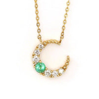 Baikalla Jewelry Emerald Pendant Necklace 18k Yellow Gold & AA Emerald Pendant Necklace with Diamonds