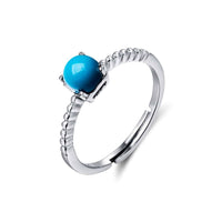Baikalla Jewelry Silver Turquoise Ring Baikalla™ "Elizabeth" Sterling Silver Genuine Persian Blue Arizona Turquoise Ring