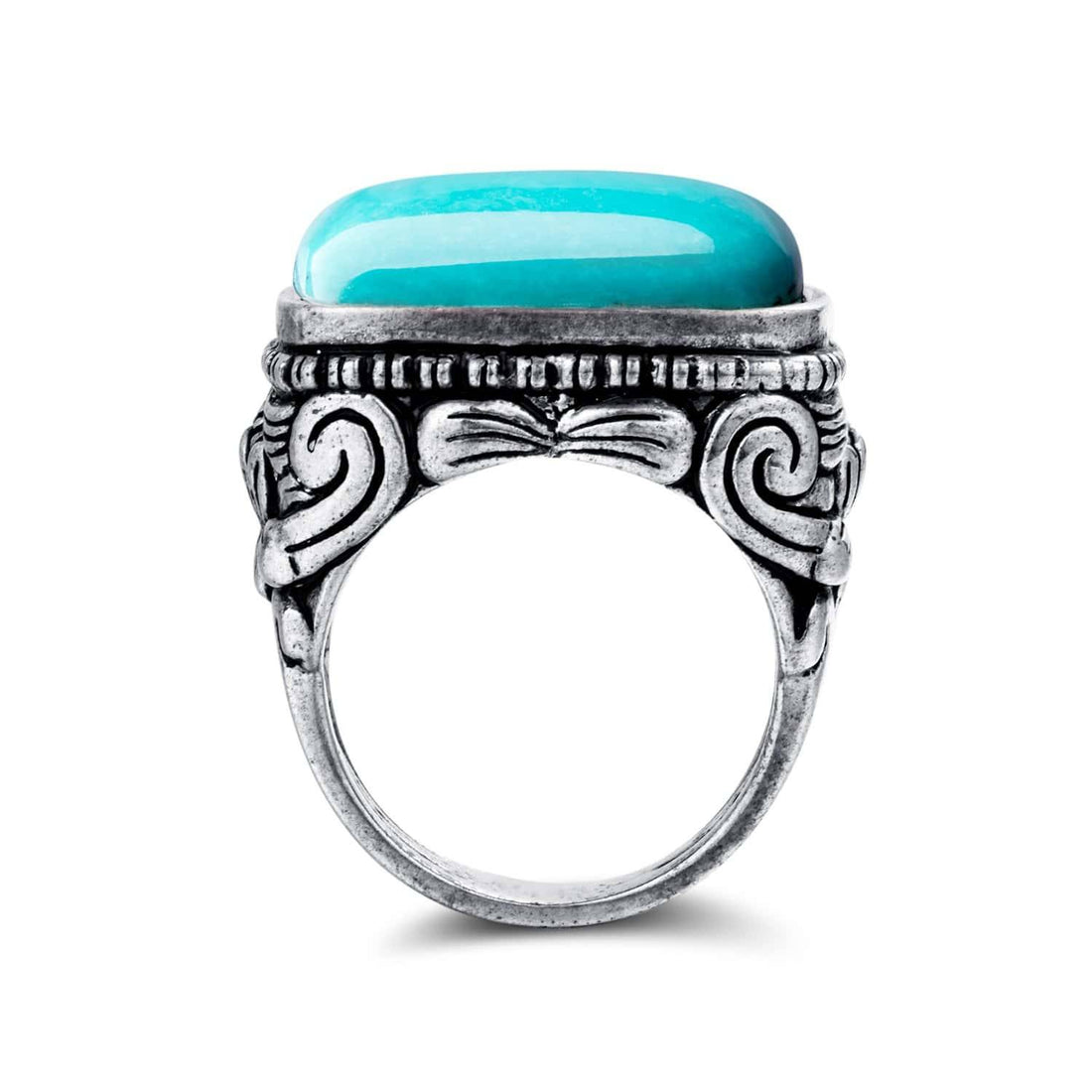 Baikalla Jewelry Turquoise Ring Baikalla™ "Turquoise filigree" Sterling Silver Genuine Well Persian Blue Arizona Turquoise Ring