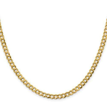 Baikalla Jewelry 14K Yellow Gold Chain 14K Yellow Gold 5.1 mm Flat Cuban Chain with Lobster Clasp
